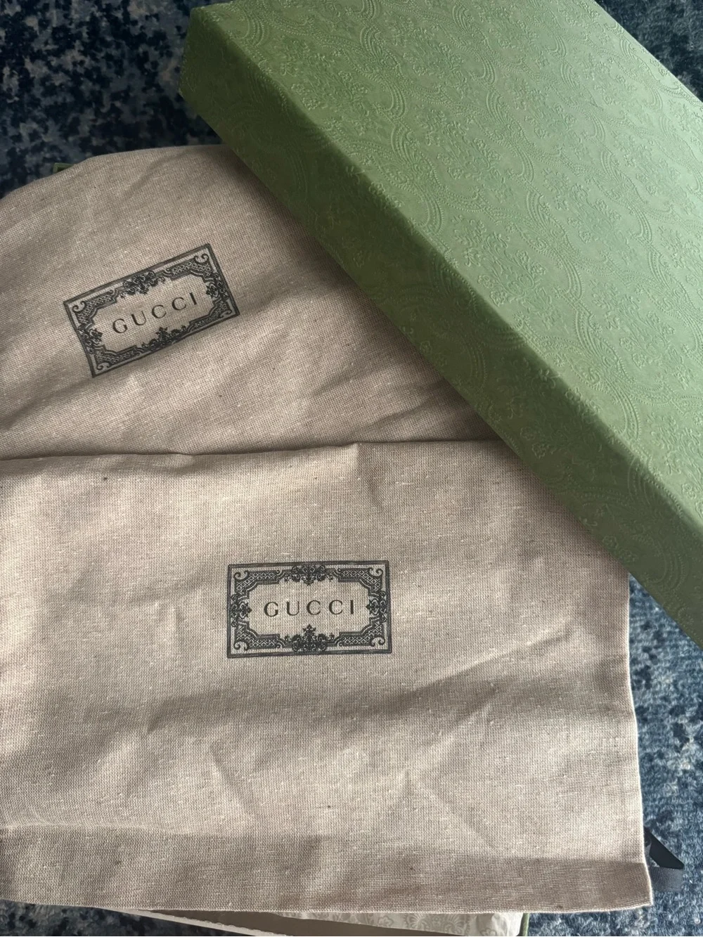 Gucci Olive Green Embossed Logo Gift Box